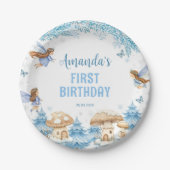 Winter Wonderland Fairy Girl Birthday Paper Plates ペーパープレート (正面)