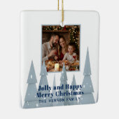 Winter Wonderland Family Photo Christmas セラミックオーナメント (右)