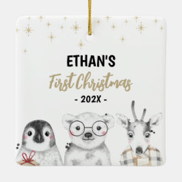 Winter Wonderland First Christmas Photo Ceramic Or セラミックオーナメント