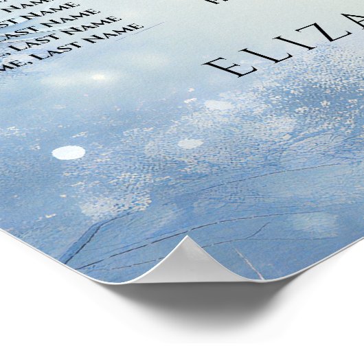 Winter Wonderland Forest Wedding Seating Chart ポスター (角)