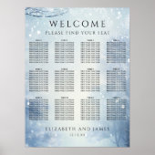Winter Wonderland Forest Wedding Seating Chart ポスター (正面)