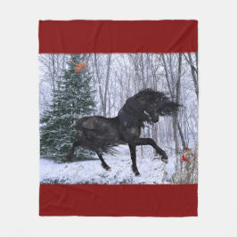 Winter Wonderland Friesian Horse Blanket フリースブランケット