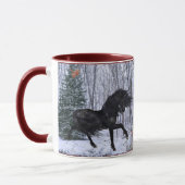 Winter Wonderland Friesian Horse Mug マグカップ (左)