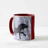 Winter Wonderland Friesian Horse Mug マグカップ (正面左)