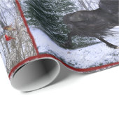 Winter Wonderland Friesian Horse Wrapping Paper ラッピングペーパー (ロールコーナー)