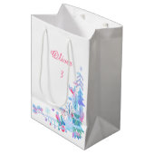 Winter Wonderland Gift Bag, Snowman Forest Present ミディアムペーパーバッグ (正面アングル)