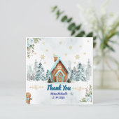 Winter wonderland Gingerbread Baby Shower サンキューカード (スタンド正面)