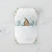 Winter wonderland Gingerbread Baby Shower サンキューカード (内部)