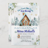 Winter wonderland Gingerbread Baby Shower 招待状 (正面/裏面)