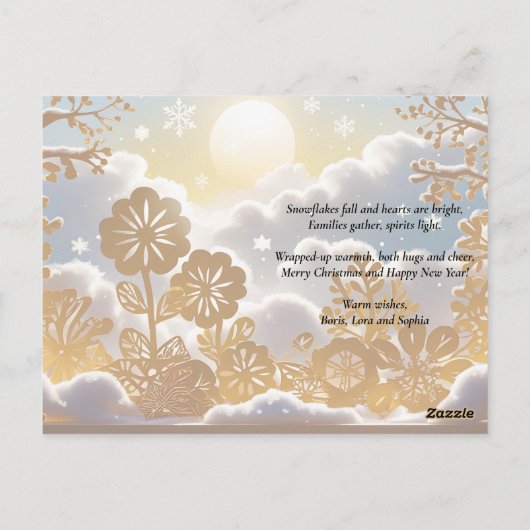 Winter Wonderland Greeting ポストカード (裏面)