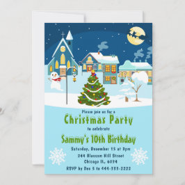 Winter Wonderland Holiday Birthday Party 招待状