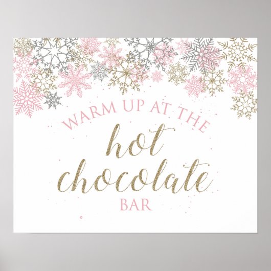 Winter Wonderland Hot Chocolate Bar Sign ポスター (正面)