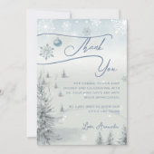 Winter Wonderland Its Cold Outside Baby Shower サンキューカード (正面)