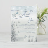 Winter Wonderland Its Cold Outside Baby Shower サンキューカード (スタンド正面)