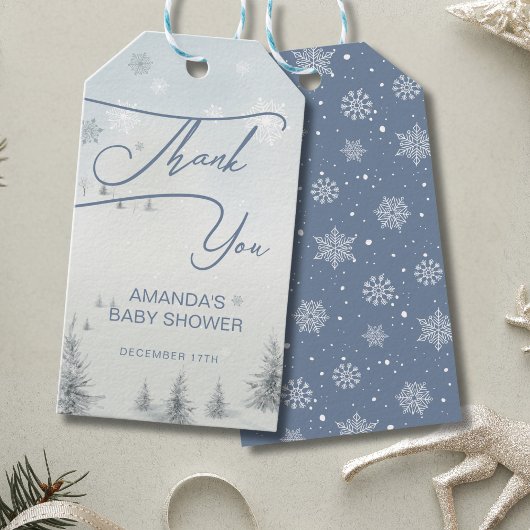 Winter Wonderland Its Cold Outside Boy Baby Shower ギフトタグ