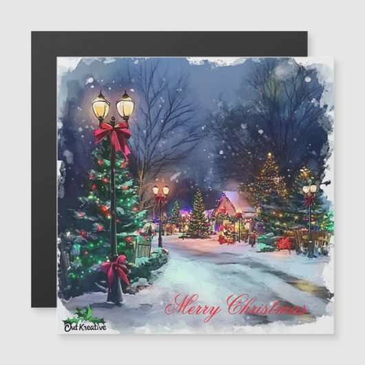 Winter Wonderland Magnetic Christmas Card (正面/裏面)
