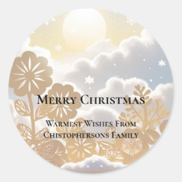 Winter Wonderland Merry Christmas ラウンドシール