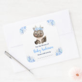Winter Wonderland Moose Baby Shower Bookplate スクエアシール (封筒)
