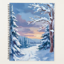 Winter Wonderland | Mountain Snow Nature Painting  プランナー手帳