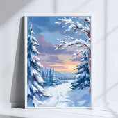 Winter Wonderland | Mountain Snow Nature Painting ポスター