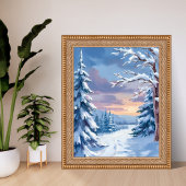 Winter Wonderland | Mountain Snow Nature Painting  ポスター