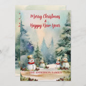 Winter Wonderland: Pine Trees and Snowmen シーズンカード (正面/裏面)