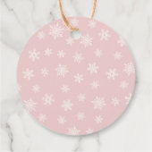 Winter Wonderland Pink Baby Shower Thank You フェイバータグ (裏面)