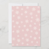 Winter Wonderland Pink Girl Baby Shower 招待状 (裏面)