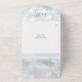 Winter Wonderland QRコードスノー結婚の写真 オールインワン招待状 (外側)