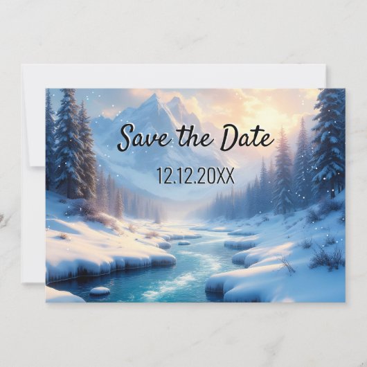 Winter Wonderland Save the Date 案内状 (正面)