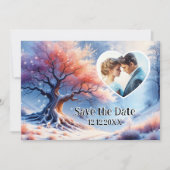 Winter Wonderland Save the Date Photo Announcement 案内状 (正面)
