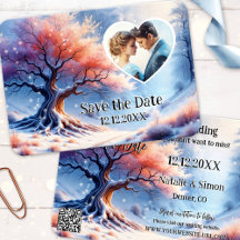 Winter Wonderland Save the Date Photo Announcement