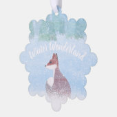 Winter Wonderland Scene with Fox オーナメントカード (左)