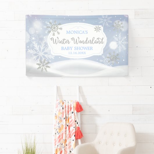 Winter Wonderland Snoweflakes backdrop 横断幕 (インサイチュ)