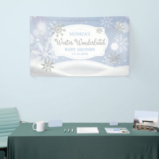 Winter Wonderland Snoweflakes backdrop 横断幕 (トレードショー)