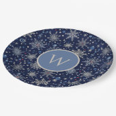 Winter Wonderland Snowflake ペーパープレート (アングル)