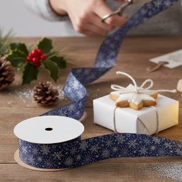 Winter Wonderland Snowflake Holiday Ribbon サテンリボン