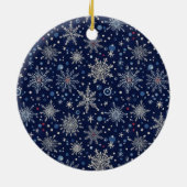 Winter Wonderland Snowflake Photo セラミックオーナメント (裏面)