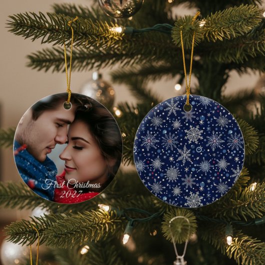 Winter Wonderland Snowflake Photo セラミックオーナメント