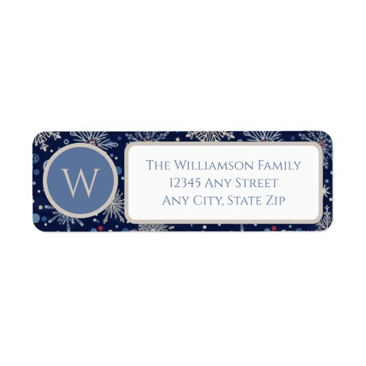 Winter Wonderland Snowflake return address ラベル (正面)