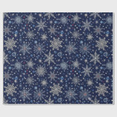 Winter Wonderland Snowflake Wrap ラッピングペーパー (フラット)