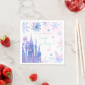 Winter Wonderland Snowflakes Girl Snow Birthday スタンダードカクテルナプキン (インサイチュ)