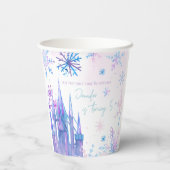 Winter Wonderland Snowflakes Girl Snow Birthday 紙コップ (裏面)