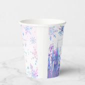 Winter Wonderland Snowflakes Girl Snow Birthday 紙コップ (右)