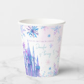 Winter Wonderland Snowflakes Girl Snow Birthday 紙コップ (正面)