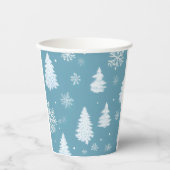 Winter Wonderland Snowflakes & Tree Paper cup 紙コップ (正面)