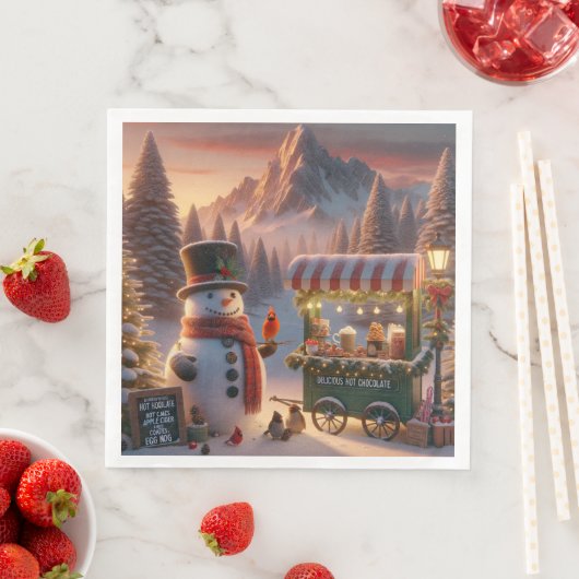Winter Wonderland Snowman's Hot Chocolate Cart (インサイチュ)