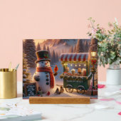 Winter Wonderland Snowman's Hot Chocolate Cart アクリルサイン (ウェディング)