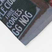 Winter Wonderland Snowman's Hot Chocolate Cart フリースブランケット (角)