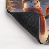 Winter Wonderland Snowman's Hot Chocolate Cart マウスパッド (コーナー)